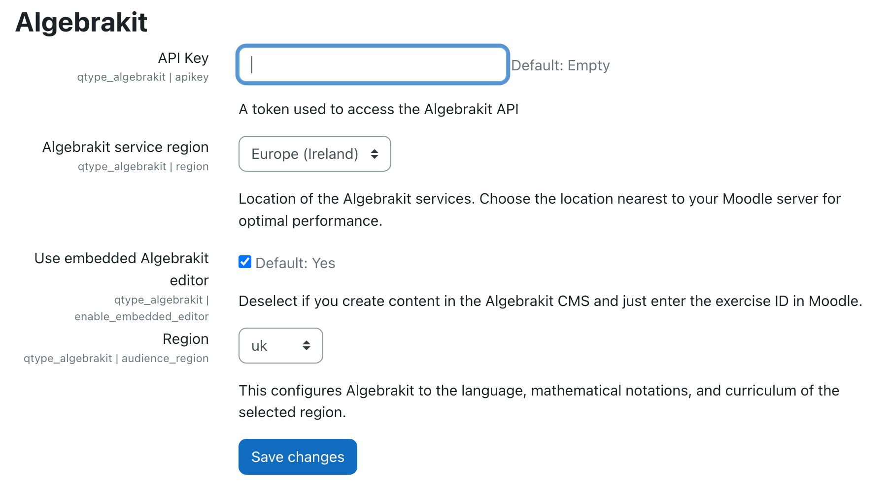 API Key Settings